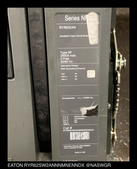 EATON RYR62SW2ANNNMENNDX Insulated Circuit Breaker