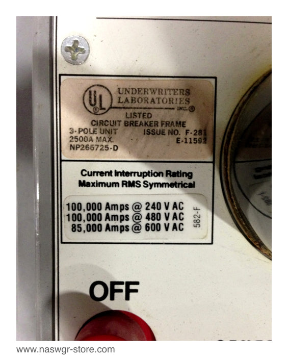 TPVVF7625 ~ GE TPVVF7625 Circuit Breaker PowerBreak ~ TP9VT30DLGA3