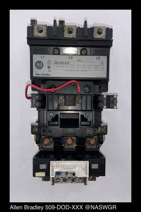 Allen Bradley 509-DOD-XXX Starter Contactor