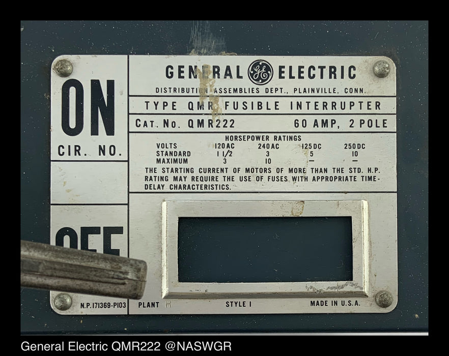 General Electric QMR222 Interrupter Switch