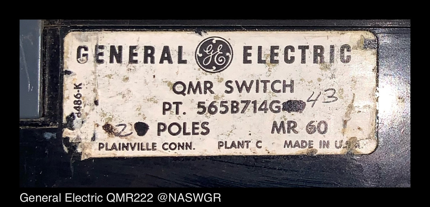 General Electric QMR222 Interrupter Switch
