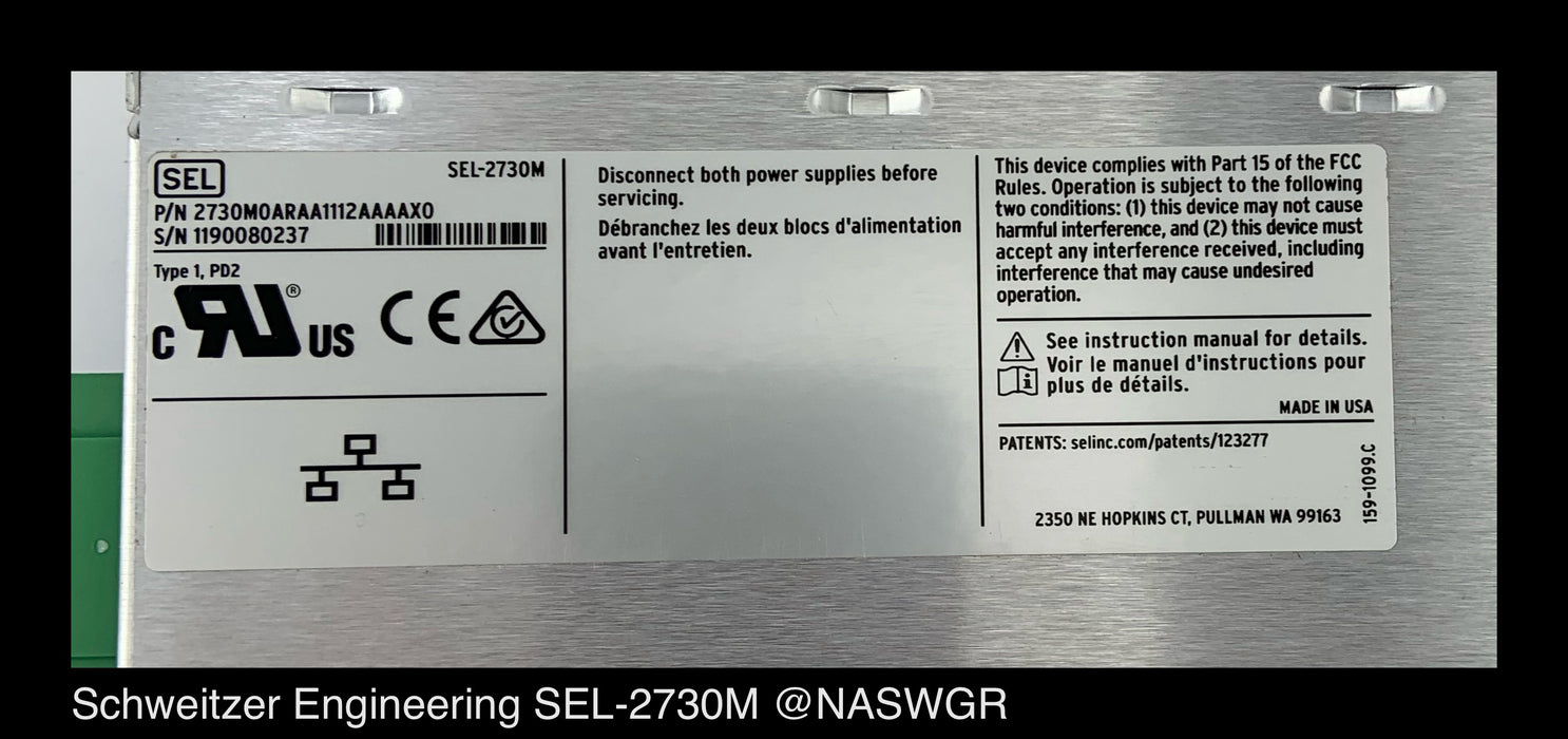 Schweitzer Engineering Laboratories SEL-2730M Relay