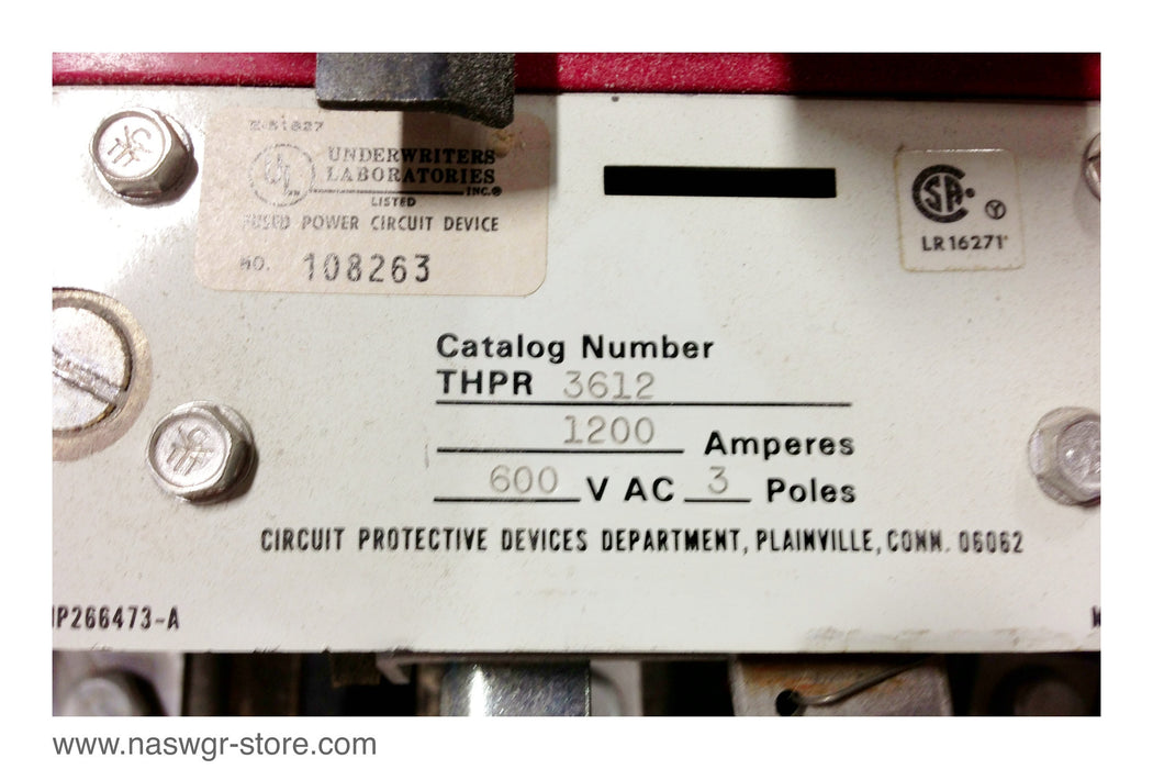 THPR3612 ~ GE THPR3612  HIGH PRESSURE CONTACT SWITCH ~ 1200 Amp