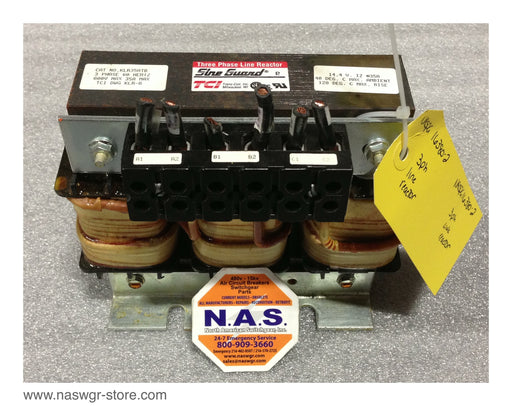 KLA35ATB , Trans- Coil Inc. KLA35ATB Three Phase Line Reactor , 14.4V , 35 Amp Max. , 3 Phase , 60 Hz , PN: KLA35ATB