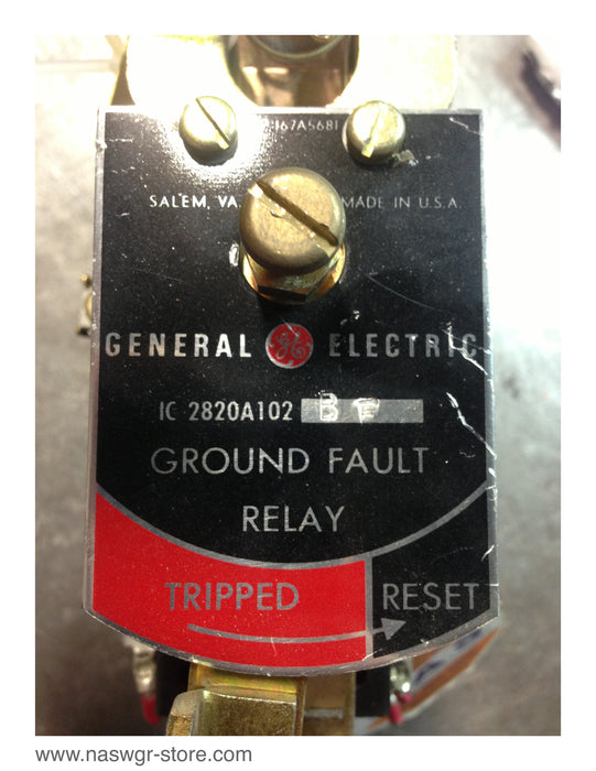 IC2820A102BF ~ GE Ground Fault Relay IC 2820A102BF ~ Coil: 22D11G44A 20 VDC