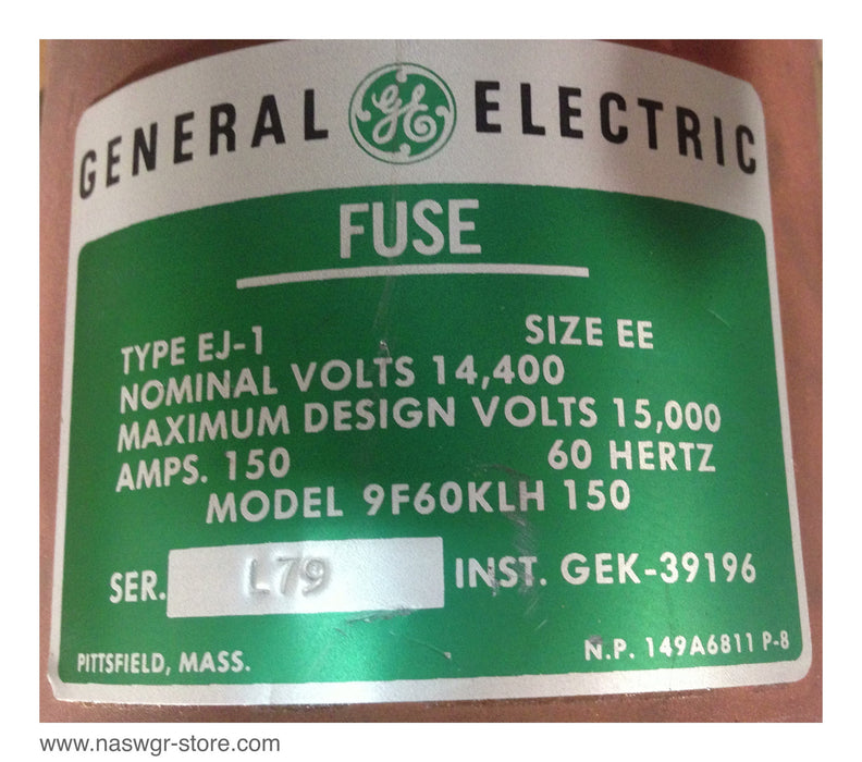 9F60KLH150 , GE 9F60KLH150 Fuse , Type: EJ-1 , Size EE , 150 Amps , 60 Hz , PN: 9F60KLH150