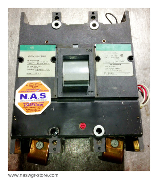 TJD422400 , GE TJD422400 Circuit Breaker , 2 Pole , 400 Amp Max. , 240 VAC , 250 VDC , Aux. Switch , Shunt Trip , PN: TJD422400