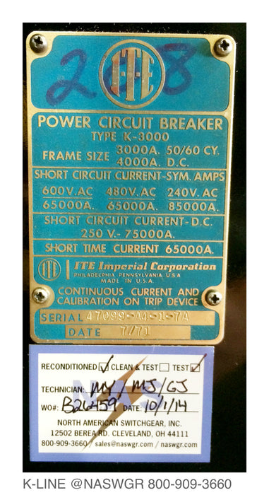 K-3000 , ITE K-3000 Circuit Breaker , ABB K-3000 Circuit Breaker