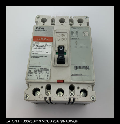 Eaton HFD3025BP10 Molded Case Circuit Breaker ~ 25 Amp