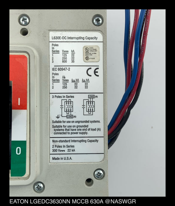 Eaton LGEDC3630NN Molded Case DC Circuit Breaker - 600 Amp