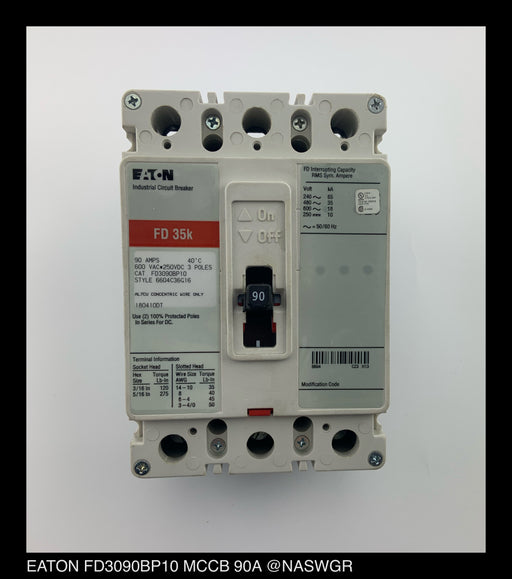 Eaton FD3090BP10 Molded Case Circuit Breaker ~ 90 Amp - Unused Surplus
