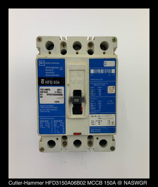 Cutler-Hammer HFD3150A06B02 Molded Case Circuit Breaker ~ 150A