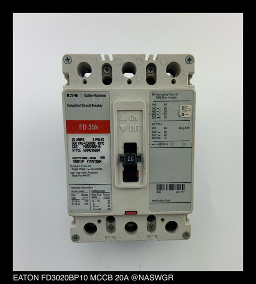 Eaton FD3020BP10 Molded Case Circuit Breaker - 20 Amp