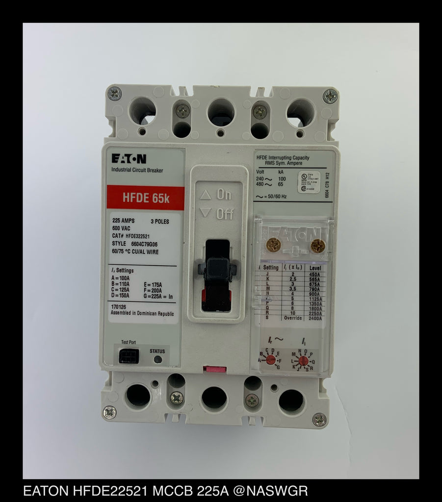 Eaton HFDE322521 Molded Case Circuit Breaker - 225 Amp - Unused
