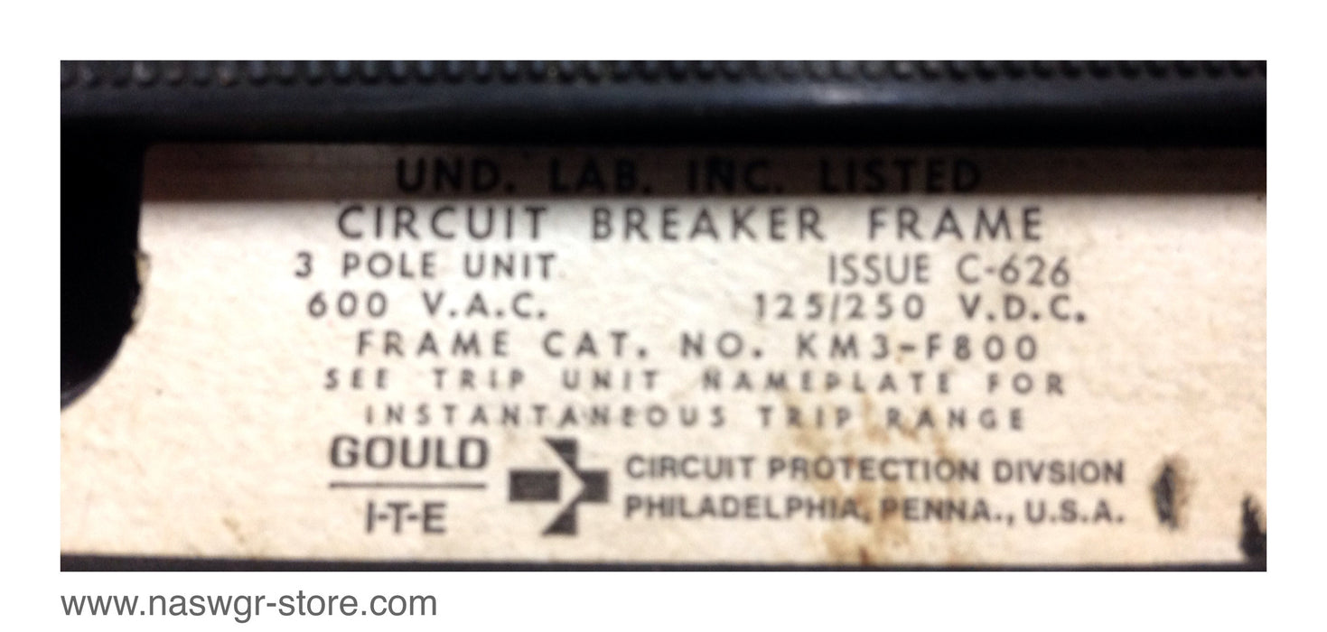 ITE KM3-F800 Molded Case Circuit Breaker - 600 Amp