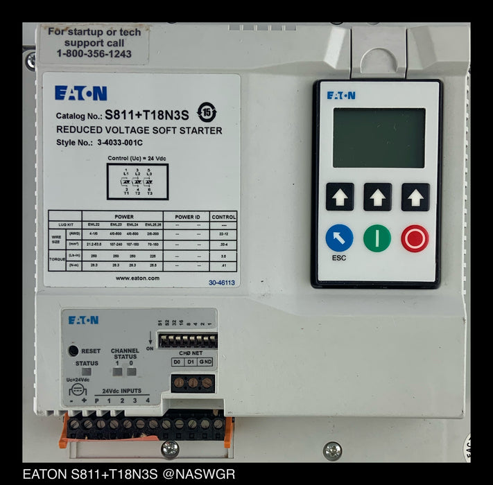 Eaton S811+T18N3S Reduced Voltage Soft Starter - 180 Amp - Unused