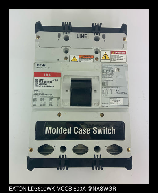 Eaton LD3600WK Molded Case Switch - 600 Amp - Unused