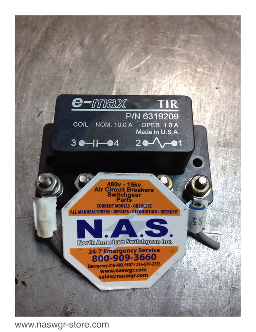 6319209 , E-Max 6319209 TIR Relay , Coil NOM. 10.0A , OPER. 1.0A , 6319209