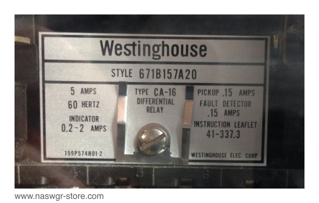 671B157A20 ~ Westinghouse 671B157A20 Overcurrent Relay