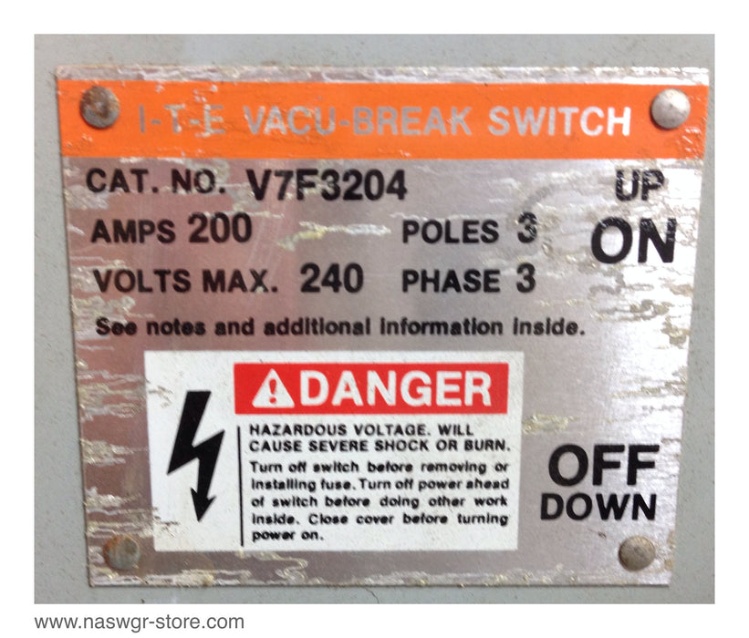 ITE V7F3204 Old Style Vacu-Break Switch