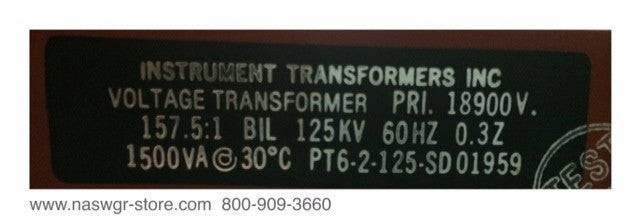 PT6-2-125-SD01959 ~ Instrument Transformer Inc. PT6-2-125-SD01959
