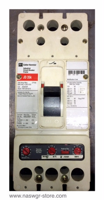 Cutler-Hammer JD3250F Molded Case Circuit Breaker - 250 Amp