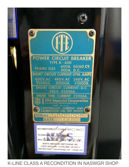 K-600 , ITE K-600 Circuit Breaker 600 Amp ~ URC AC Pro