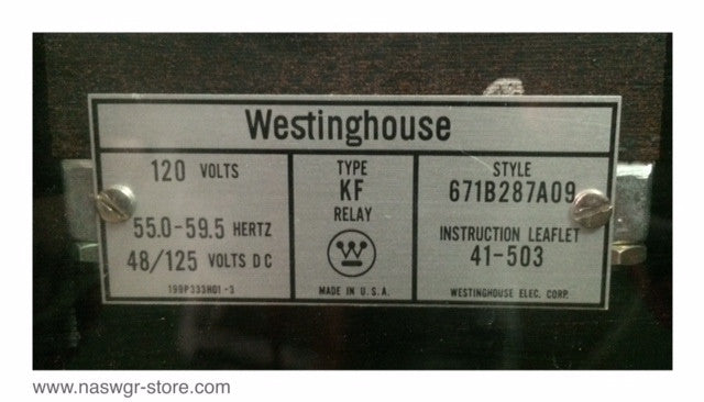 Westinghouse 671B287A09 KF Relay
