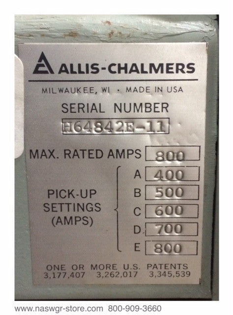 Allis Chalmers LA-1600 Circuit Breaker (M/E/O,D/O) - 1600 Amp
