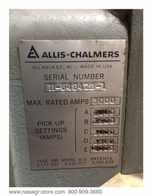 Allis Chalmers LA-3000 Circuit Breaker (M/E/O,D/O) - 3000 Amp