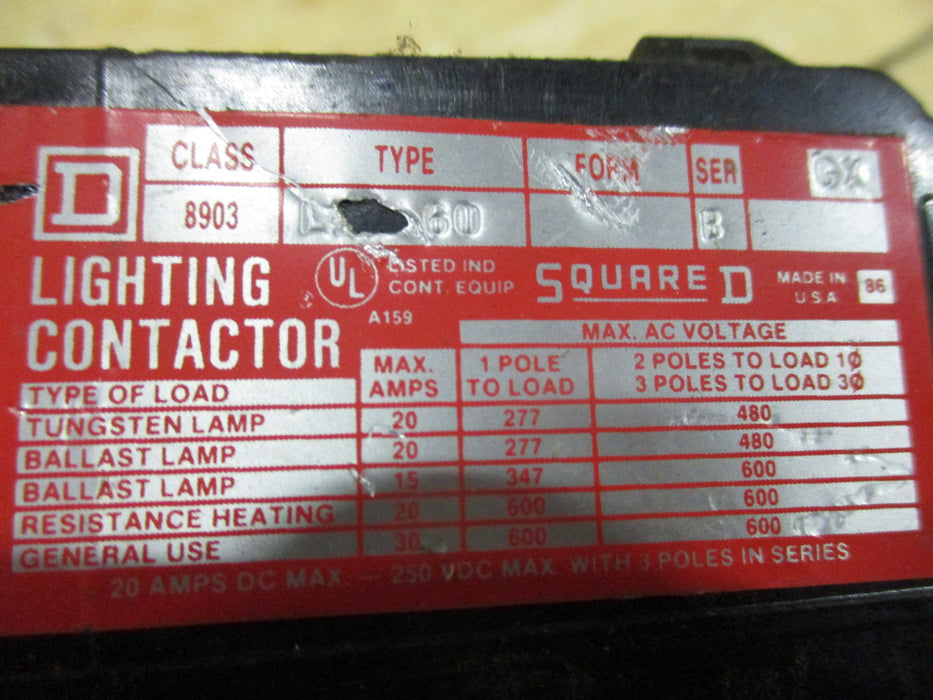 Square D LXO 60 Lighting Contactor
