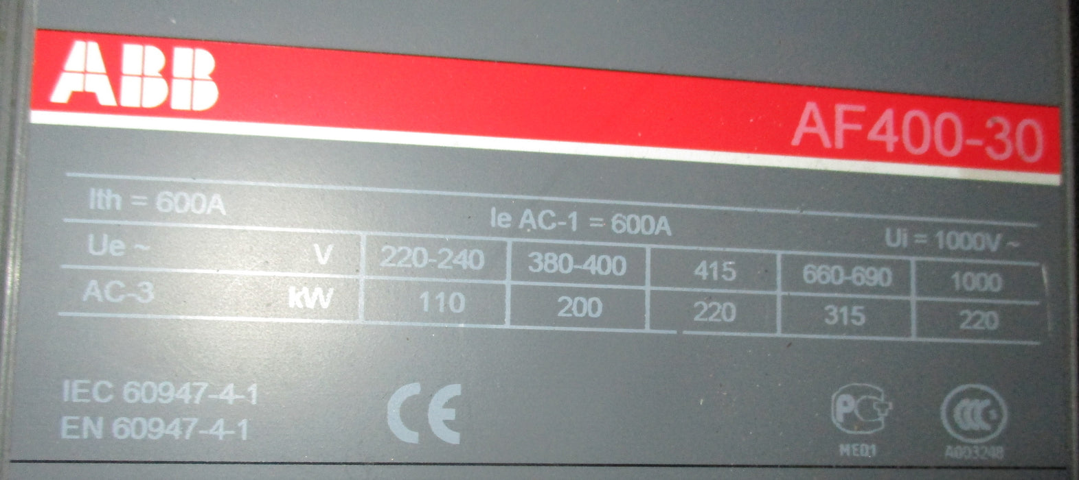 AF400-30 - ABB Contactor