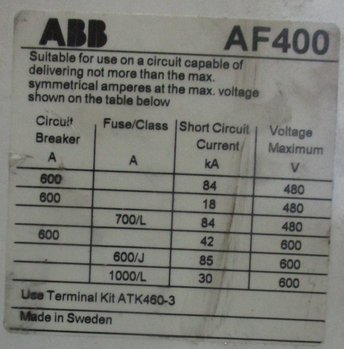 AF400-30 - ABB Contactor