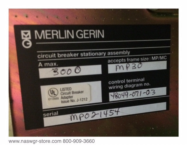 P30 H1 3 D C C S ~ Merlin Gerin P30 H1 3 D C C S Draw-out Frame Assembly