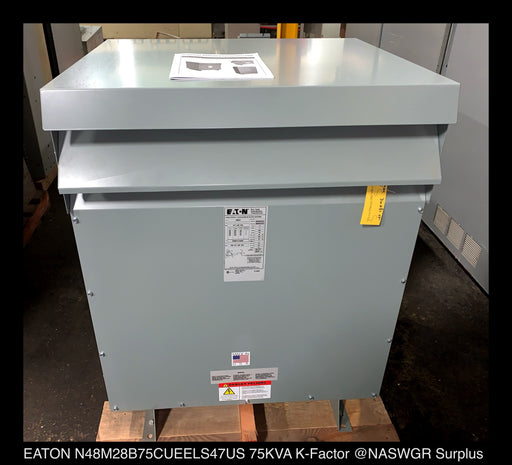 Eaton N48M28B75CUEELS47US 75kVA Dry Type Distribution Transformer - 480:208Y/120v - Unused