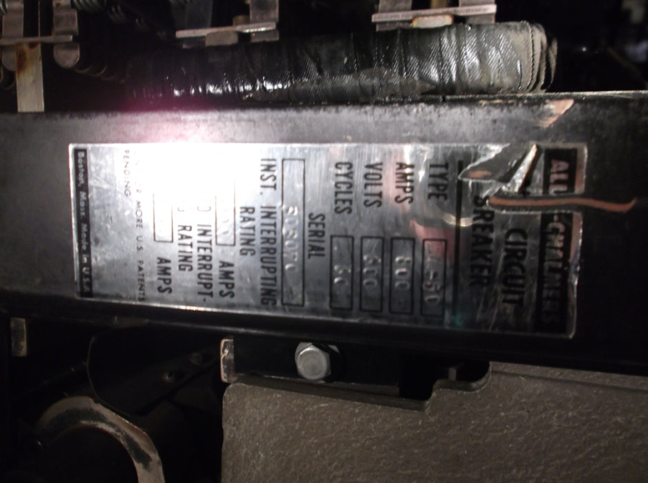 Allis Chalmers LA-50  Circuit Breaker (M/O,D/O) - 1600 Amp
