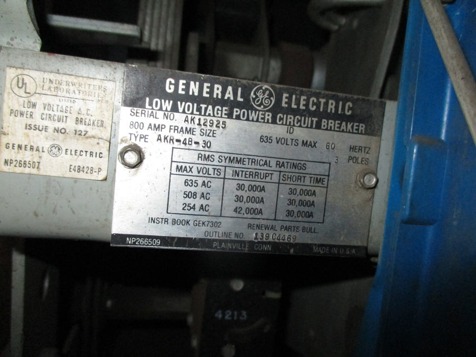 AKR-4B-30 - General Electric - Low Voltage Power Circuit Breaker