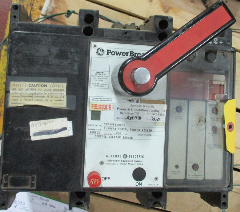 GE PowerBreak THPVVF3606E1 Circuit Breaker (E/O,D/O) - 600 Amp