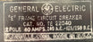 TE22040 - General Electric Circuit Breaker