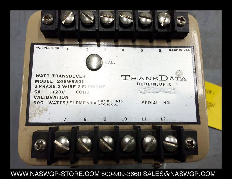 20EWS501 ~ TransData Watt Transducer 20EWS501