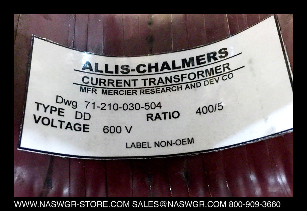 Allis Chalmers 71-210-030-504 Current Transformer 400:5