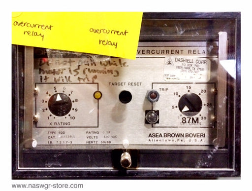 468T3465 , ASEA Brown Boveri Overcurrent Relay , 50D , Rating: 0.2A , 120 VAC , 50/60 Hz. , 468T3465