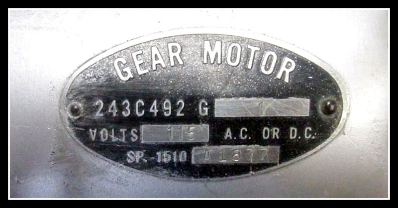 GE / Gear Motor 243C492G1 Magneblast Elevating Motor
