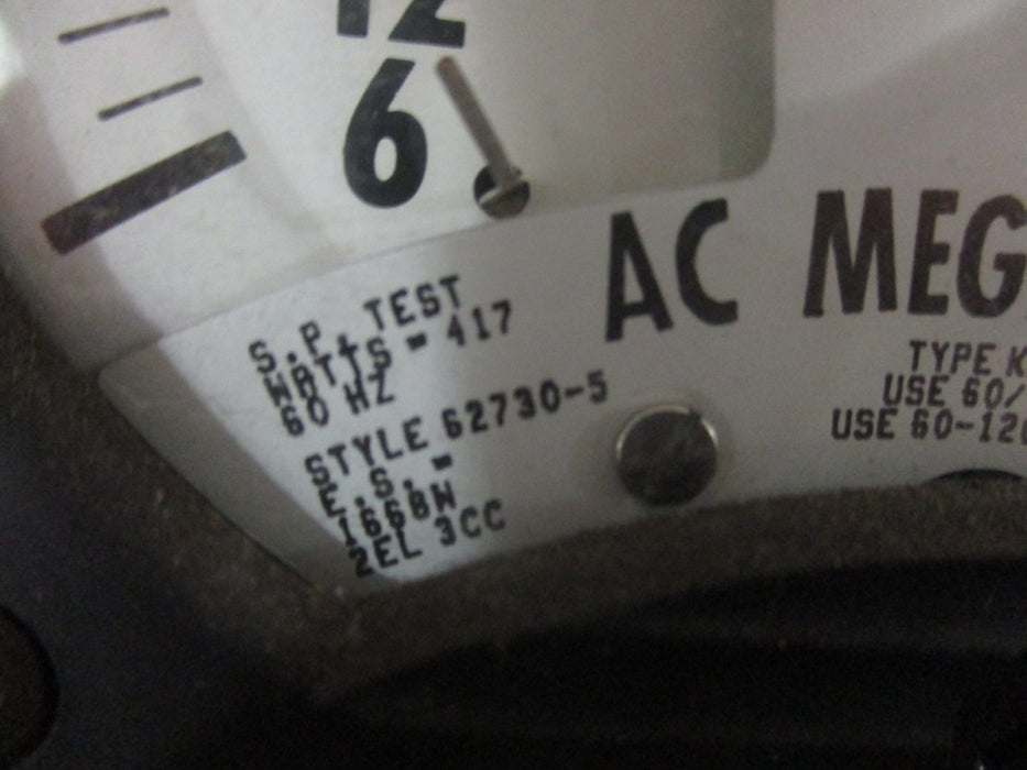 Westinghouse 62730-5 12/6 AC Megawatts Meter