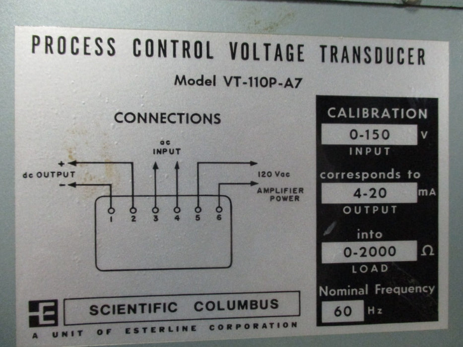 VTY-110P-A7 - Scientific Columbus - Transducer