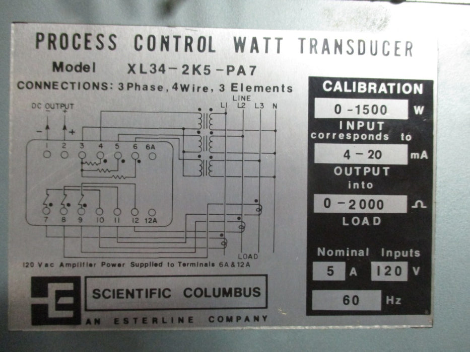 XL34-2K5-PA7 - Scientific Columbus - Transducer