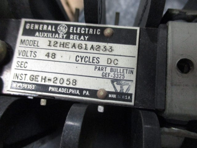 12HEA61A233 - General Electric - HEA Auxiliary Relay