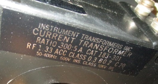183-301 - Instrument Transformers - 300:5 Current Transformer