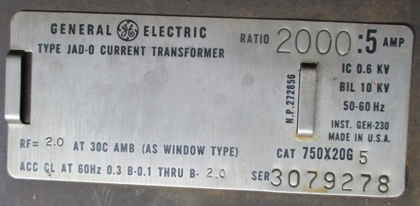 750X20G5 General Electric- JAD-0 Current Transformer