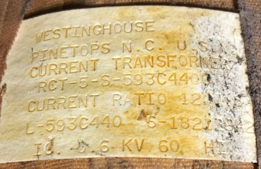 Westinghouse RCT-5 S-593C440G01 Current Transformer